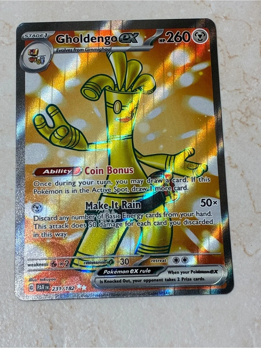 Gholdengo ex Ultra Rate Holofoil Trading Card -(231/182)